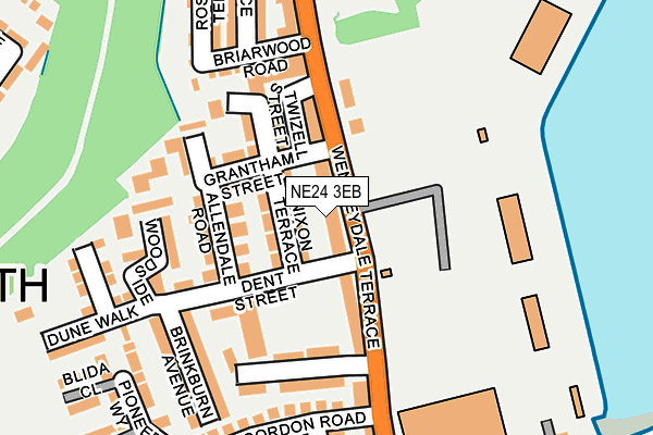 NE24 3EB map - OS OpenMap – Local (Ordnance Survey)