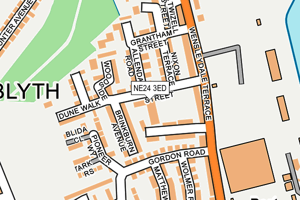 NE24 3ED map - OS OpenMap – Local (Ordnance Survey)