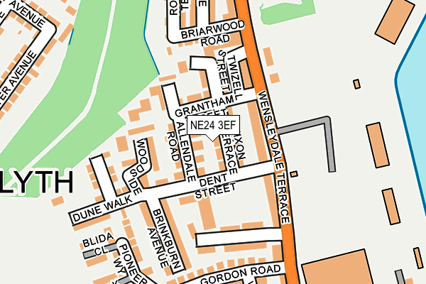 NE24 3EF map - OS OpenMap – Local (Ordnance Survey)