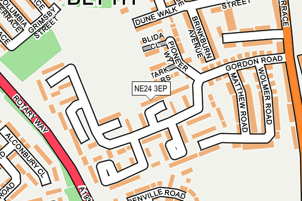 NE24 3EP map - OS OpenMap – Local (Ordnance Survey)