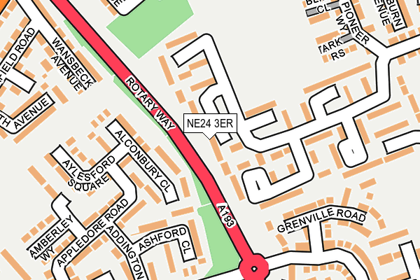 NE24 3ER map - OS OpenMap – Local (Ordnance Survey)