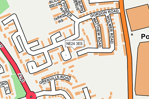 NE24 3ES map - OS OpenMap – Local (Ordnance Survey)