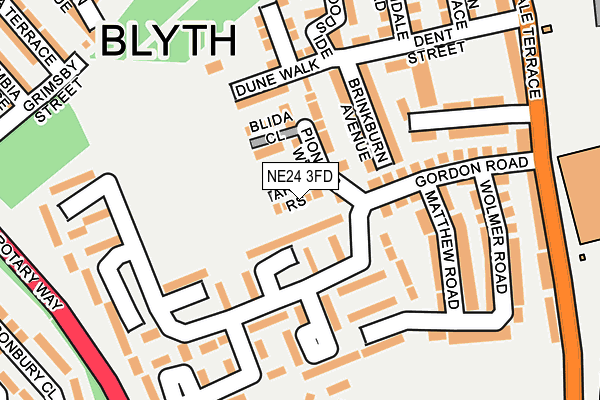NE24 3FD map - OS OpenMap – Local (Ordnance Survey)