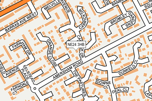 NE24 3HB map - OS OpenMap – Local (Ordnance Survey)