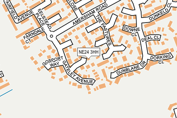 NE24 3HH map - OS OpenMap – Local (Ordnance Survey)