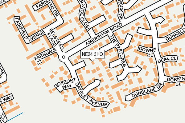NE24 3HQ map - OS OpenMap – Local (Ordnance Survey)