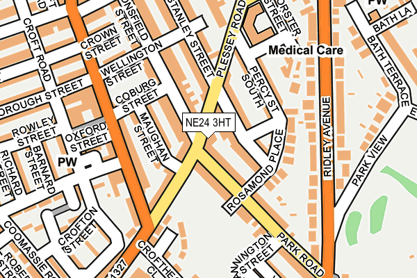 NE24 3HT map - OS OpenMap – Local (Ordnance Survey)