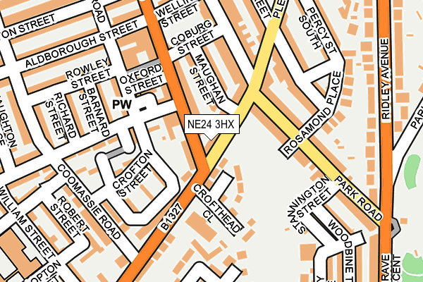 NE24 3HX map - OS OpenMap – Local (Ordnance Survey)