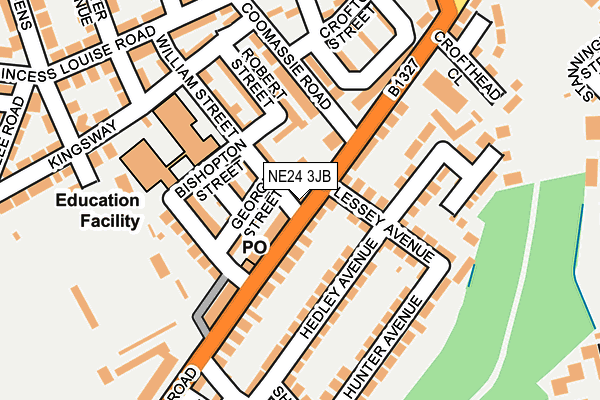 NE24 3JB map - OS OpenMap – Local (Ordnance Survey)
