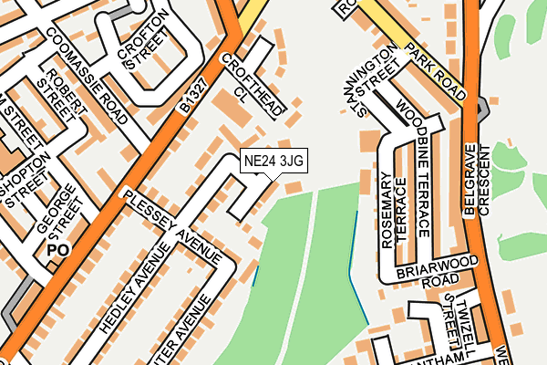 NE24 3JG map - OS OpenMap – Local (Ordnance Survey)