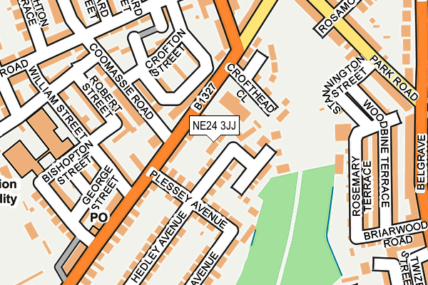 NE24 3JJ map - OS OpenMap – Local (Ordnance Survey)