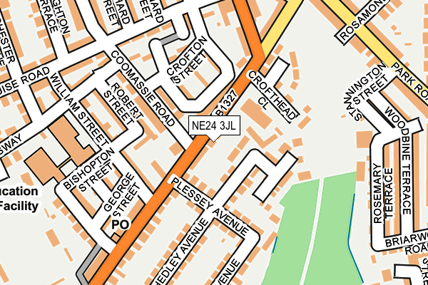 NE24 3JL map - OS OpenMap – Local (Ordnance Survey)