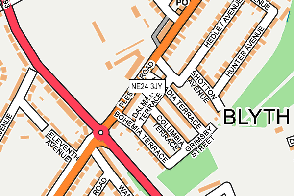 NE24 3JY map - OS OpenMap – Local (Ordnance Survey)