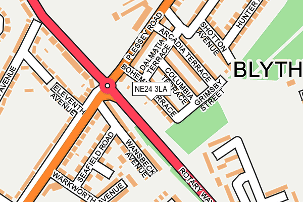 NE24 3LA map - OS OpenMap – Local (Ordnance Survey)