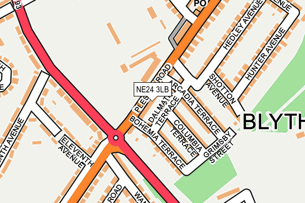 NE24 3LB map - OS OpenMap – Local (Ordnance Survey)