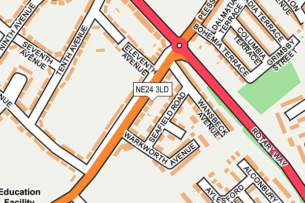 NE24 3LD map - OS OpenMap – Local (Ordnance Survey)