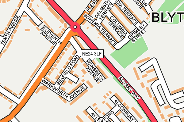 NE24 3LF map - OS OpenMap – Local (Ordnance Survey)