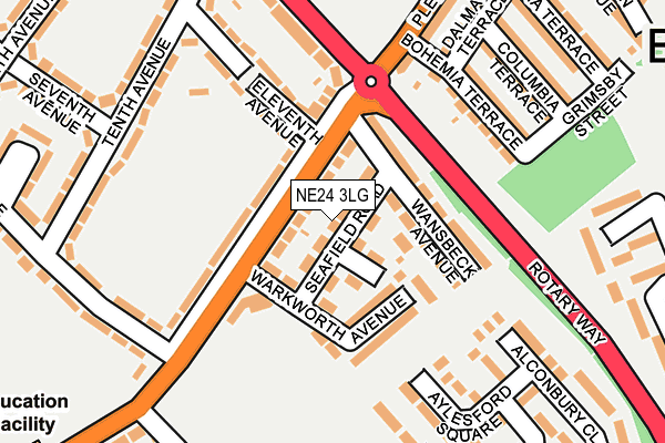NE24 3LG map - OS OpenMap – Local (Ordnance Survey)