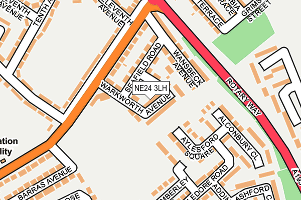 NE24 3LH map - OS OpenMap – Local (Ordnance Survey)