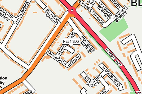 NE24 3LQ map - OS OpenMap – Local (Ordnance Survey)