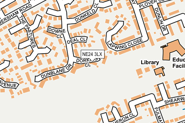 NE24 3LX map - OS OpenMap – Local (Ordnance Survey)