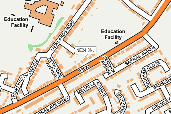 NE24 3NJ map - OS OpenMap – Local (Ordnance Survey)