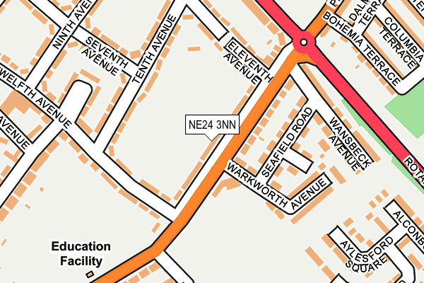 NE24 3NN map - OS OpenMap – Local (Ordnance Survey)