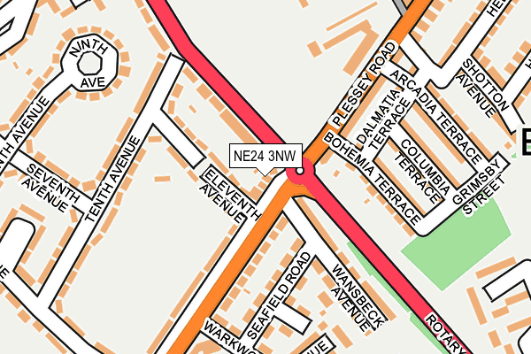NE24 3NW map - OS OpenMap – Local (Ordnance Survey)