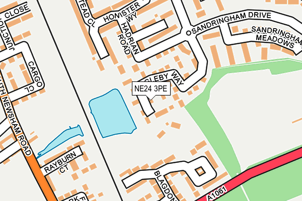 NE24 3PE map - OS OpenMap – Local (Ordnance Survey)