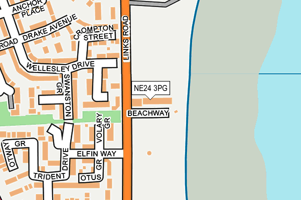 NE24 3PG map - OS OpenMap – Local (Ordnance Survey)