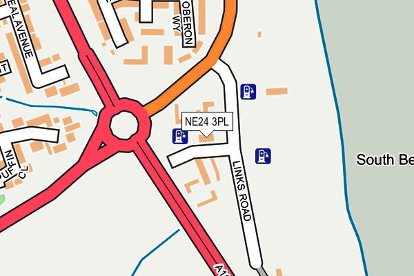 NE24 3PL map - OS OpenMap – Local (Ordnance Survey)