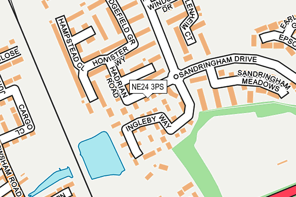 NE24 3PS map - OS OpenMap – Local (Ordnance Survey)