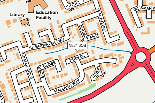 NE24 3QB map - OS OpenMap – Local (Ordnance Survey)