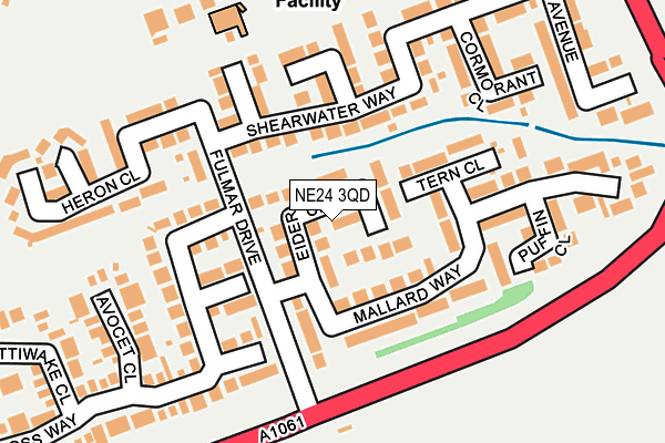 NE24 3QD map - OS OpenMap – Local (Ordnance Survey)