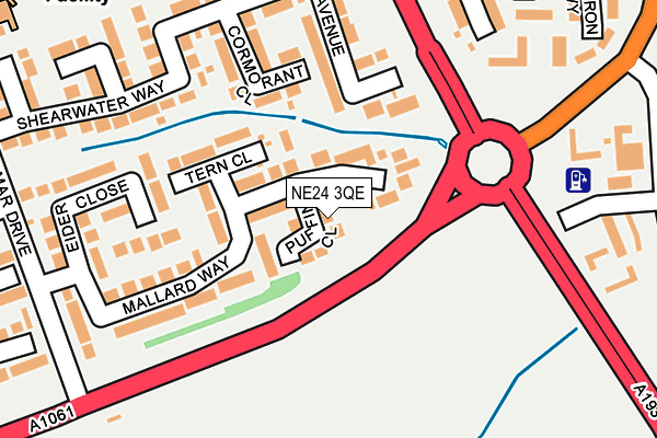 NE24 3QE map - OS OpenMap – Local (Ordnance Survey)