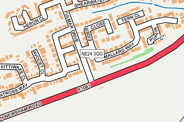 NE24 3QG map - OS OpenMap – Local (Ordnance Survey)