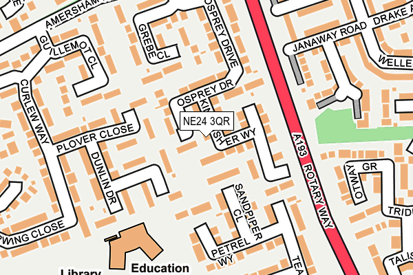 NE24 3QR map - OS OpenMap – Local (Ordnance Survey)