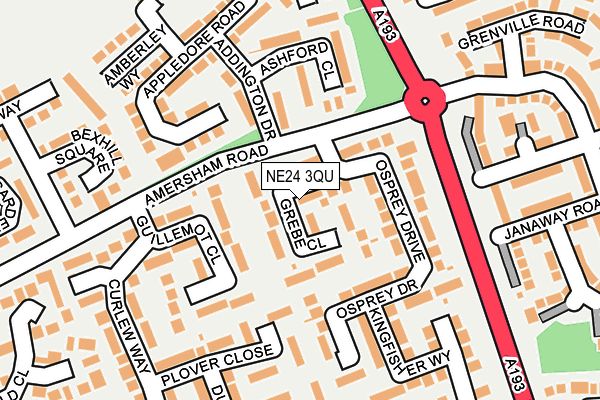 NE24 3QU map - OS OpenMap – Local (Ordnance Survey)