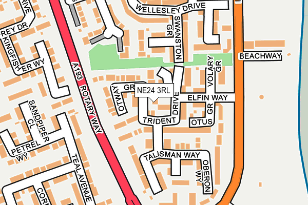 NE24 3RL map - OS OpenMap – Local (Ordnance Survey)