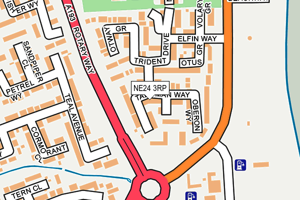 NE24 3RP map - OS OpenMap – Local (Ordnance Survey)