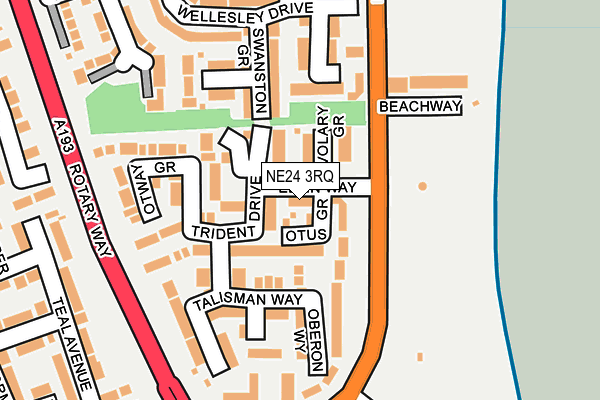 NE24 3RQ map - OS OpenMap – Local (Ordnance Survey)