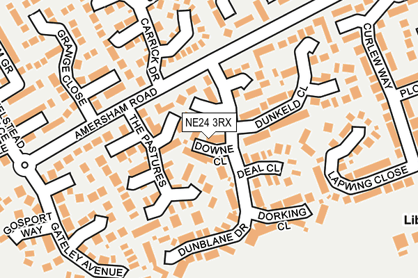 NE24 3RX map - OS OpenMap – Local (Ordnance Survey)