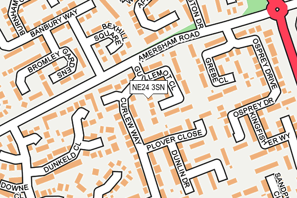 NE24 3SN map - OS OpenMap – Local (Ordnance Survey)