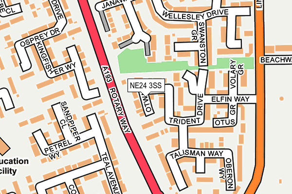 NE24 3SS map - OS OpenMap – Local (Ordnance Survey)