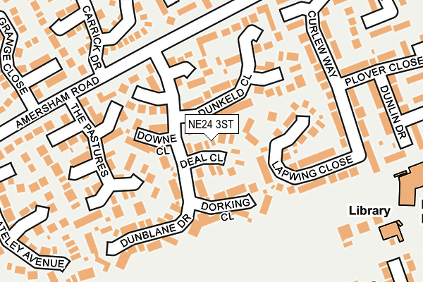 NE24 3ST map - OS OpenMap – Local (Ordnance Survey)