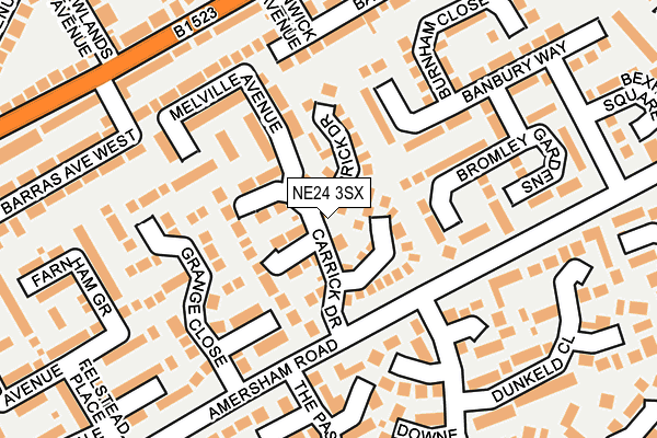 NE24 3SX map - OS OpenMap – Local (Ordnance Survey)