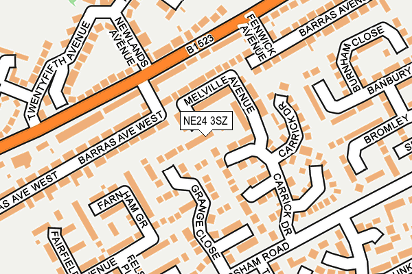 NE24 3SZ map - OS OpenMap – Local (Ordnance Survey)