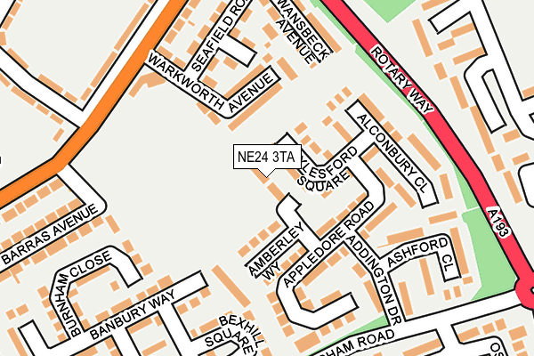 NE24 3TA map - OS OpenMap – Local (Ordnance Survey)