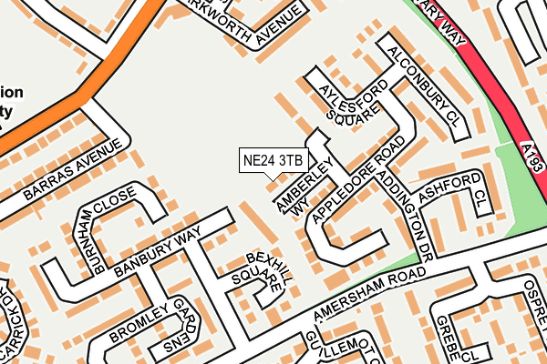 NE24 3TB map - OS OpenMap – Local (Ordnance Survey)