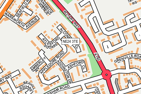 NE24 3TE map - OS OpenMap – Local (Ordnance Survey)